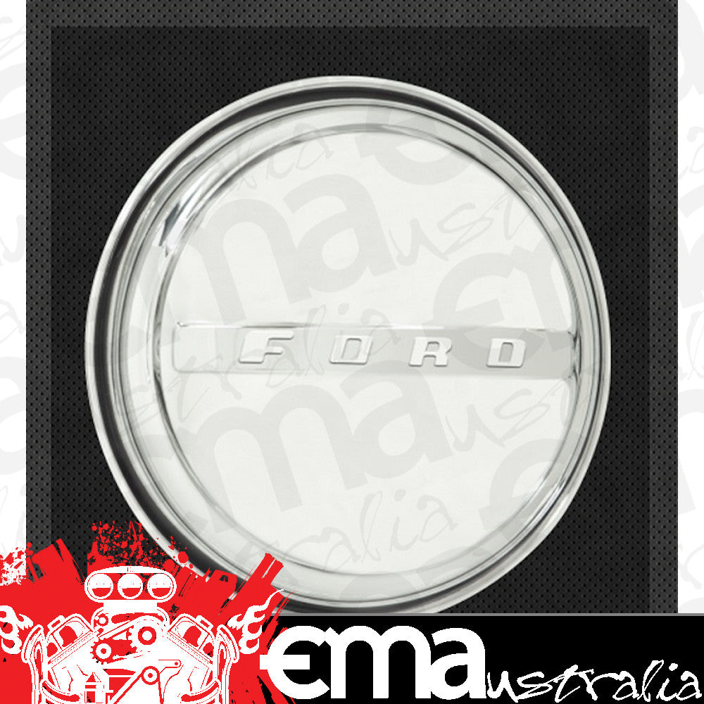 Wheel Vintiques WV2012-B Stainless 1947-48 Ford Cap Smooth w/ Ford Logo