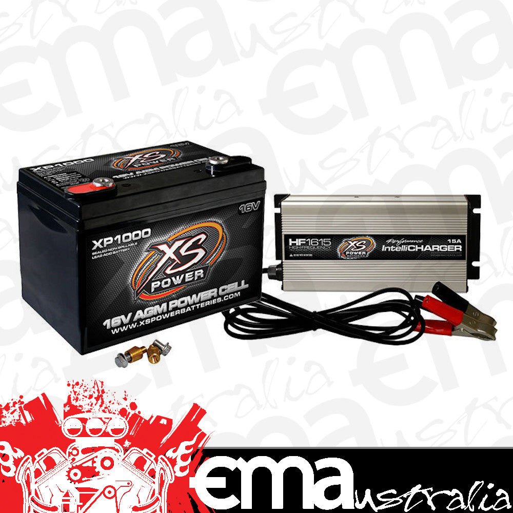 XS Power XSXP1000CK1 Xs Xp1000 16V 675Cca Battery + 16V 15A Intellicharger Combo Package