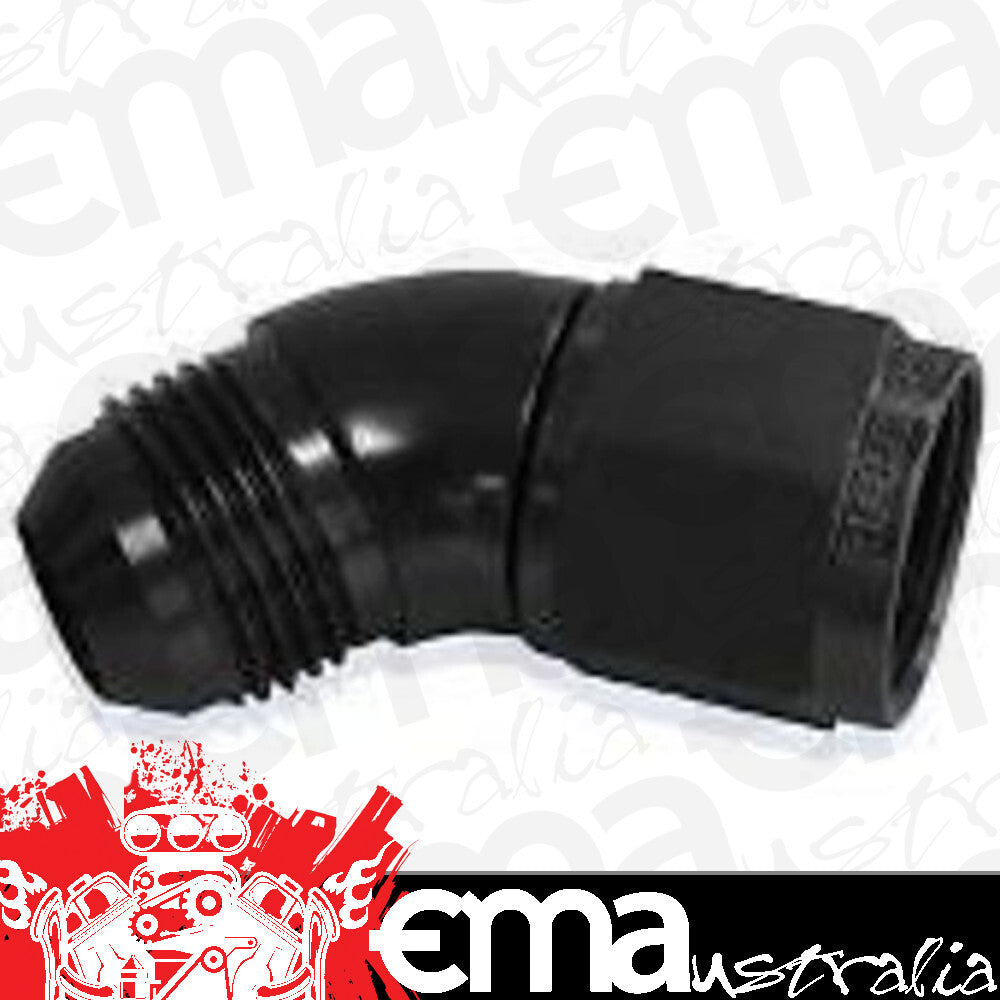 Aeroflow AF542-04BLK 45 Deg Female - Male -4AN Black Full Flow