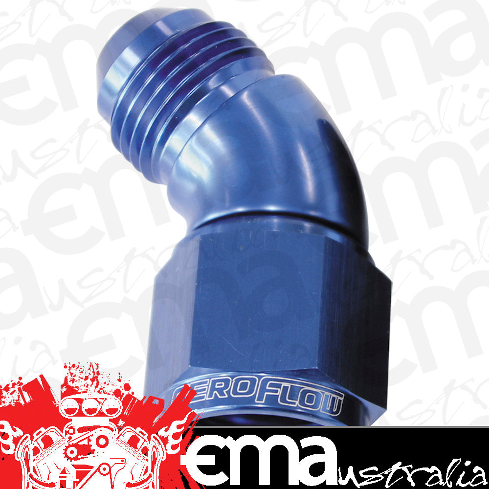 Aeroflow AF542-16 45 Deg Female - Male -16AN Blue Full Flow