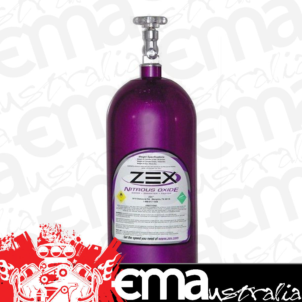 ZEX 10lb PURPLE NITROUS OXIDE BOTTLE ZEX82000 WITH HI-FLOW VALVE