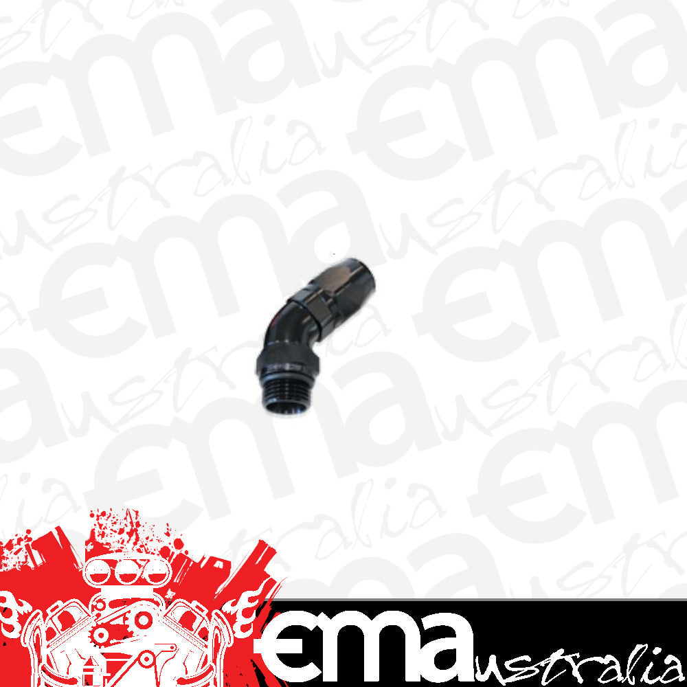 Aeroflow AF544-10-10BLK Male Hose End -10ORB to 10 Hosefull Flow Billet 45 Deg