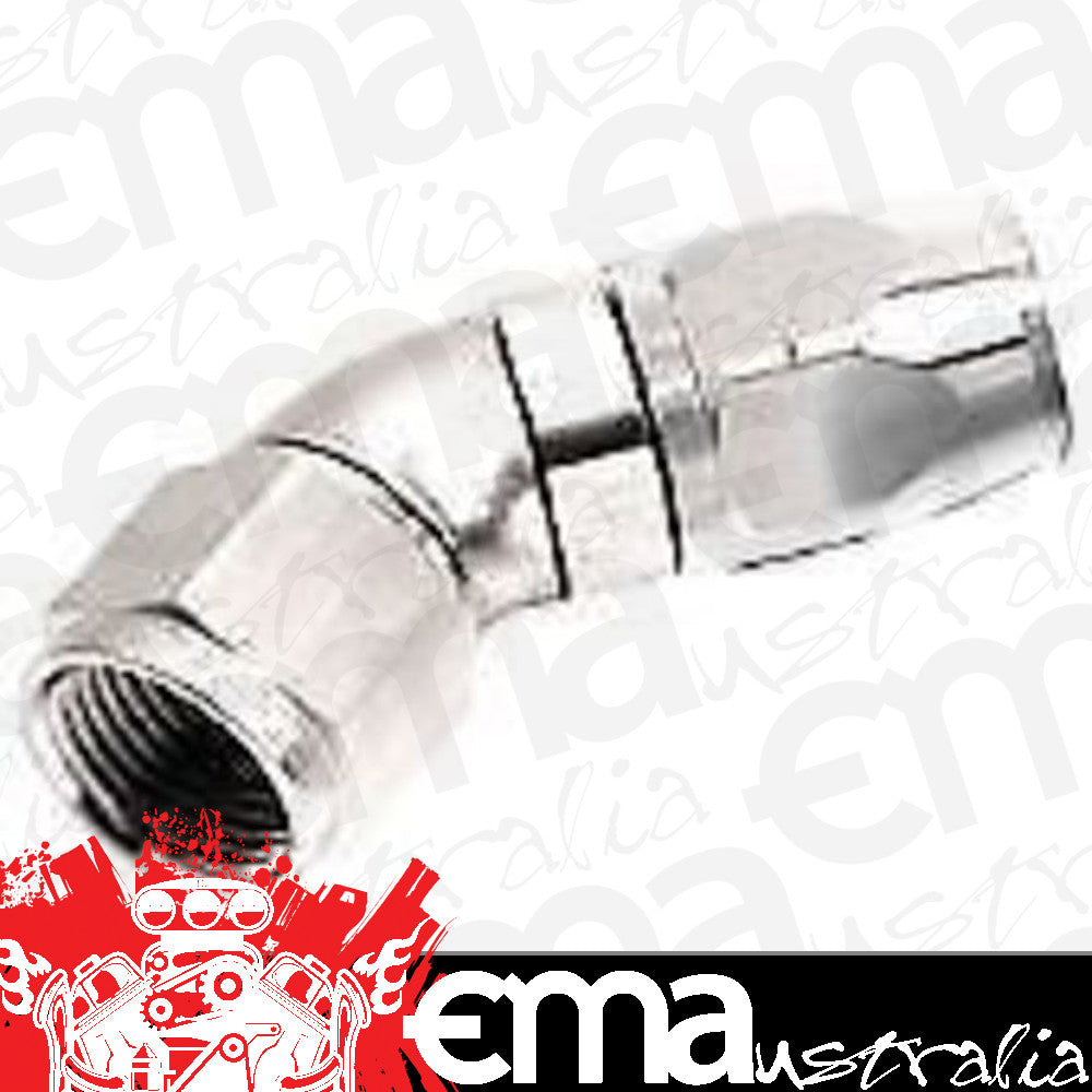 Aeroflow AF552-08S Alloy 45 Deg Hose End -8AN Silver Cutter Style Full Flow