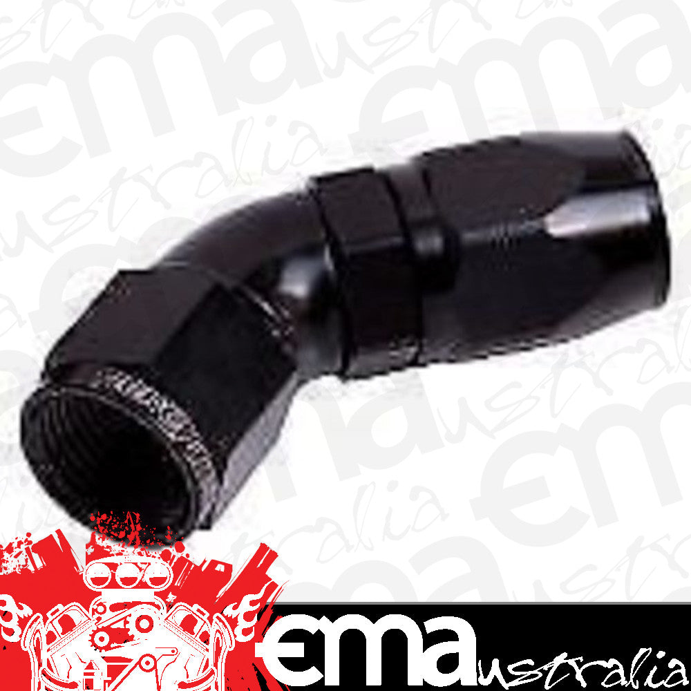 Aeroflow AF552-10BLK Alloy 45 Deg Hose End -10AN Black Cutter Style Full Flow