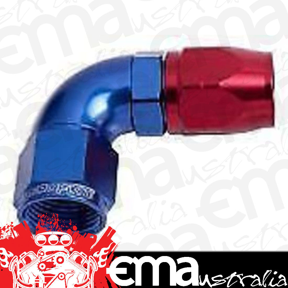 Aeroflow 100 & 450 series braided hose Alloy 90 Deg End -12AN Blue Cutter Style Full Flow Aeroflow Performance Products AF553-12