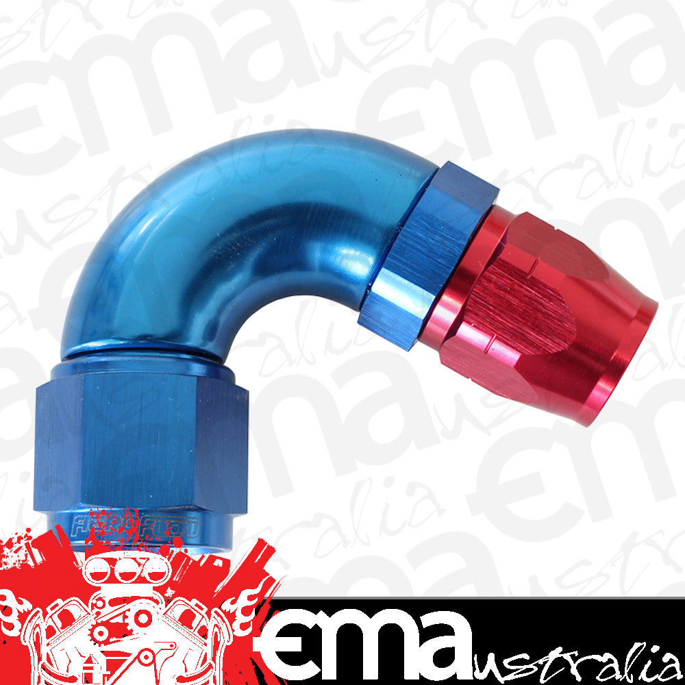Aeroflow AF554-06-08 Stepped 120 Deg Hoseend -6 Hosto -8AN Reducer Hose End Blue