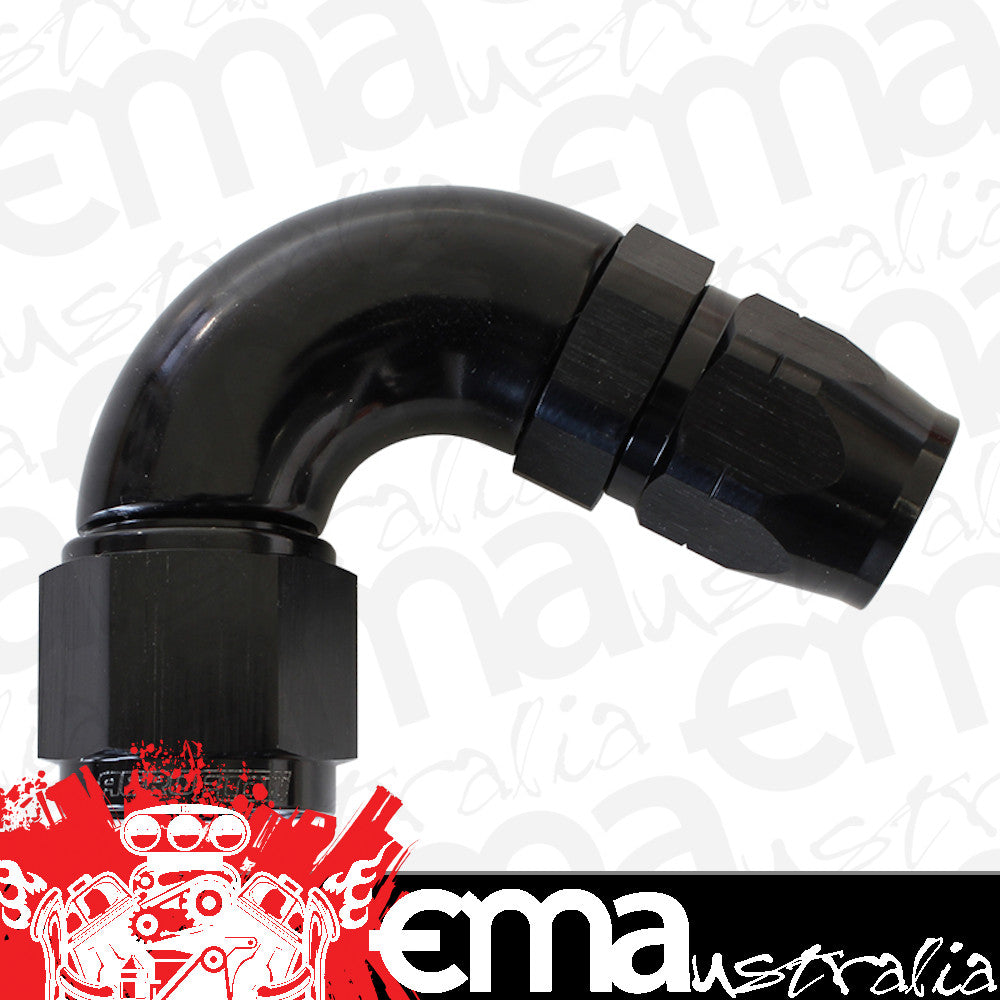 Aeroflow AF554-08-10BLK Stepped 120 Deg Hoseend -8 Hosto -10AN Reducer Hose End Blac