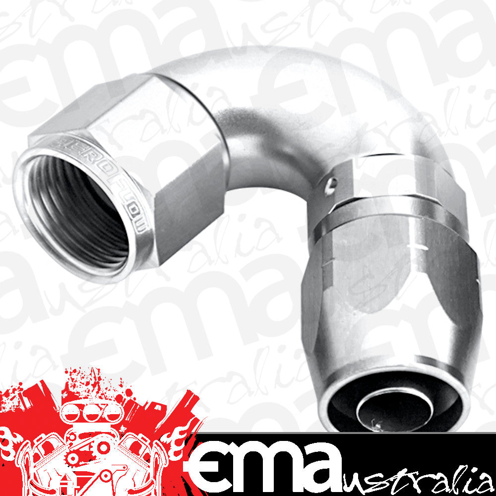 Aeroflow AF554-16S Alloy 120 Deg Hose End -16AN Silver Cutter Style Full Flow