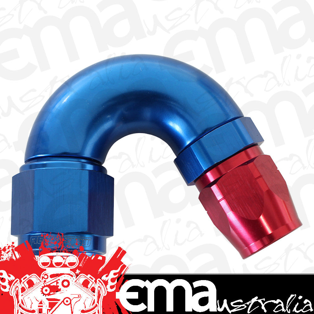 Aeroflow AF555-06-08 Stepped 150 Deg Hoseend -6 Hosto -8AN Reducer Hose End Blue