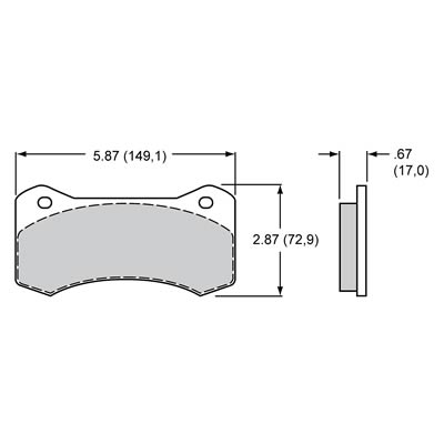 Wilwood Smart Pad BP-10 Brake Pads 150-9488K Brake Pads, Smart Pad, BP-10, Medium-Friction, Semi-Metallic, High Performance, Set