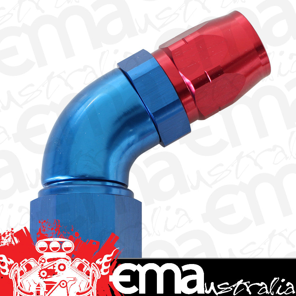 Aeroflow AF558-08-06 Alloy 60 Deg Hose End -8 Hose to -6AN Expander Hose End Blue