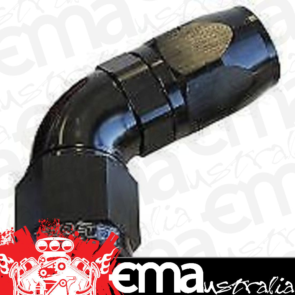 Aeroflow AF558-12BLK Alloy 60 Deg Hose End -12AN Black Cutter Style Full Flow