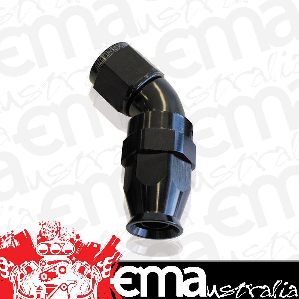 Aeroflow AF572-08DBLK 45 Deg -8AN Full Flow Teflon Hose End Black 1 Piece Fullflo