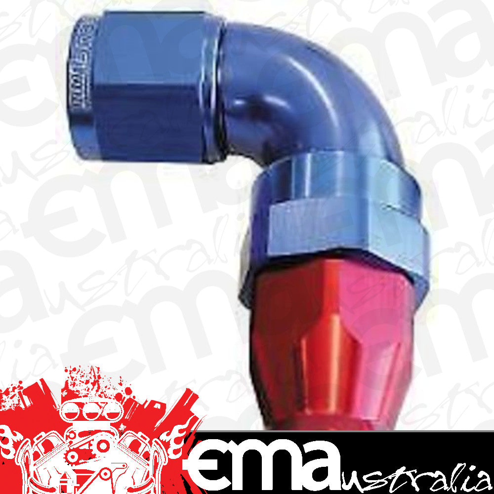 Aeroflow AF573-08D 90 Deg -8AN Full Flow Teflon Hose End Blue 1 Piece Fullflow