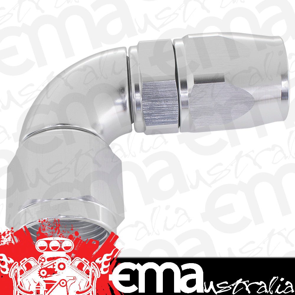 Aeroflow AF573-20DS 90 Deg -20AN Full Flow Teflon Hose End Silver 1 Piece Fullfl