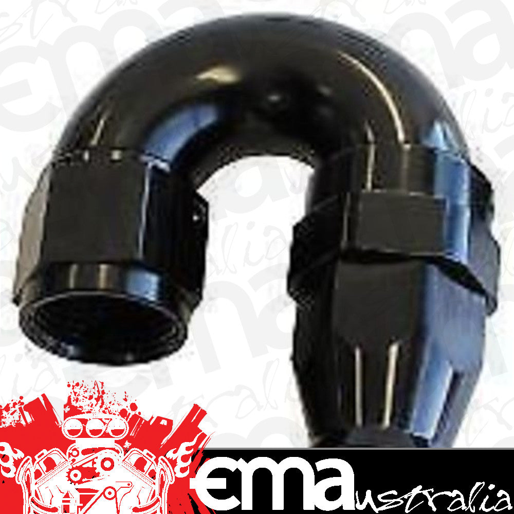 Aeroflow 200 & 250 series braided hose 180 Deg -3AN Full Flow Teflon End Black 1Piece Fullflow Aeroflow Performance Products AF576-03DBLK