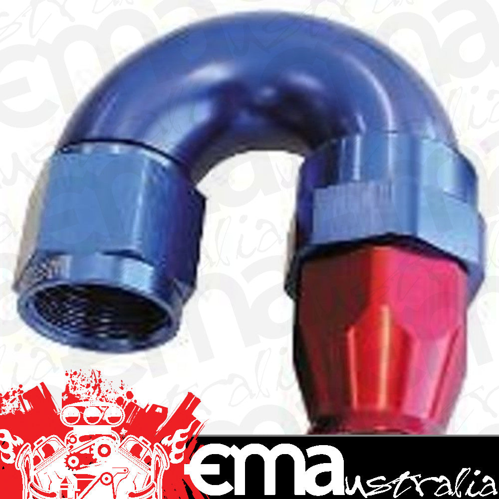 Aeroflow 200 & 250 series braided hose 180 Deg -8AN Full Flow Teflon End Blue 1 Piece Fullflow Aeroflow Performance Products AF576-08D
