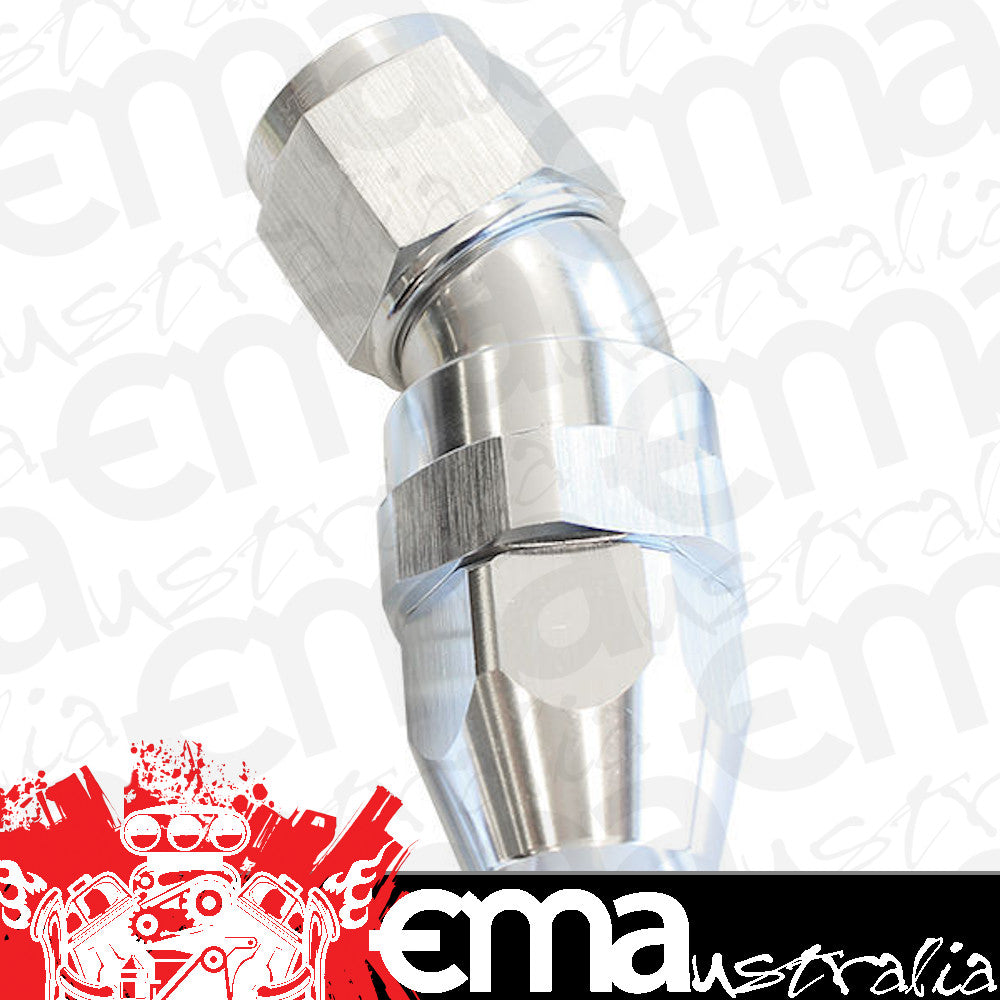 Aeroflow 200 & 250 series braided hose 30 Deg -8AN Full Flow Teflon End Silver 1 Piece Fullfl Aeroflow Performance Products AF577-08DS