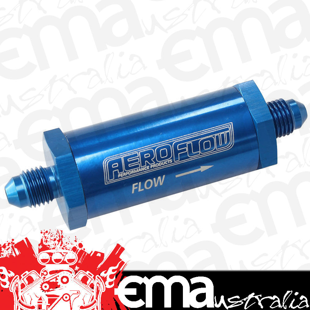 Aeroflow AF607-04 -4AN Inline Fuel & Oil Filter Blue 30 Micron Washable