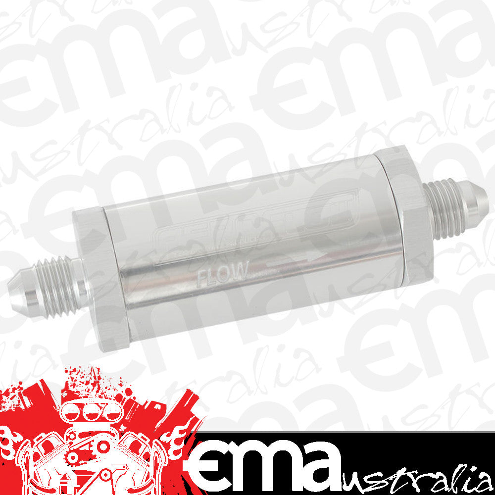 Aeroflow AF607-04S -4AN Inline Fuel & Oil Filter Silver 30 Micron Washable