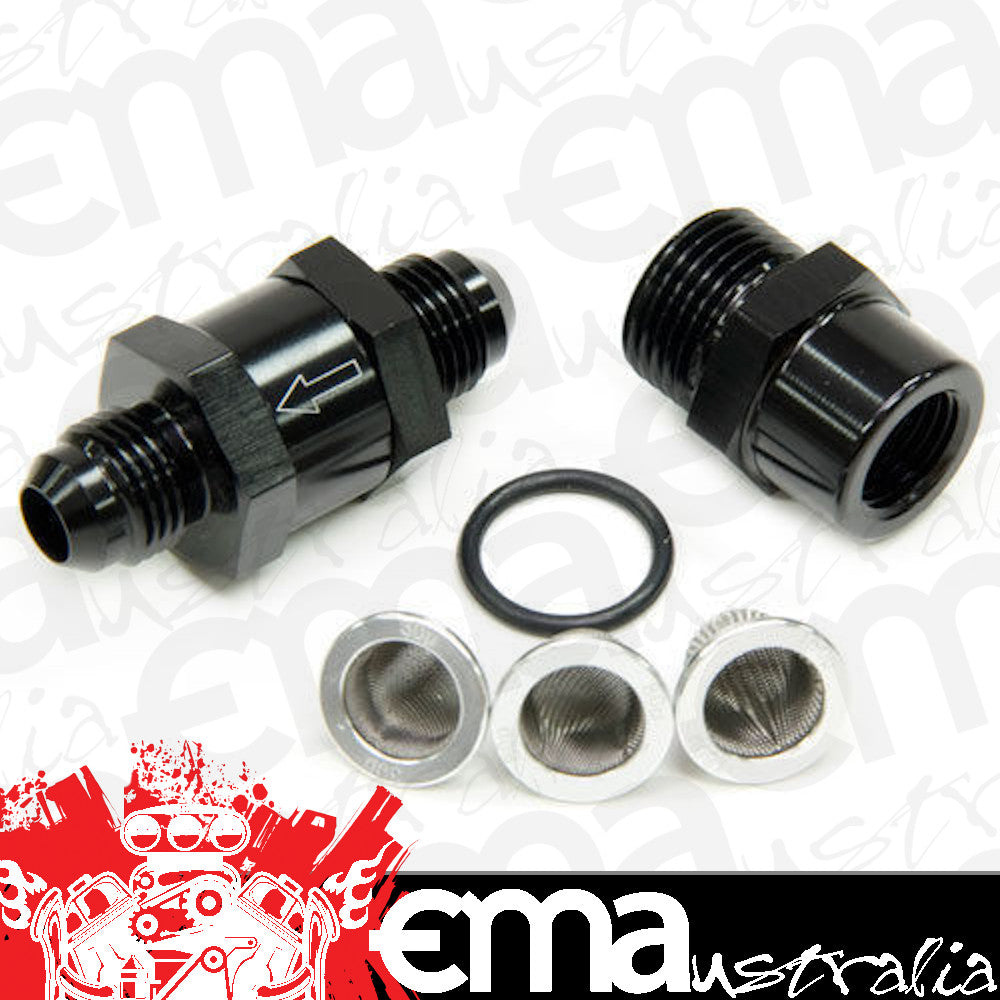 Aeroflow Performance Products AF608-06BLK 6AN Inline Fuel & Oil Filter Black 3x Filter 30 80 150 Micr