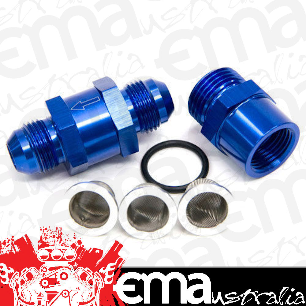 Aeroflow AF608-08 -8AN Inline Fuel & Oil Filter Blue 3 x Filter 30 80 150 Micr