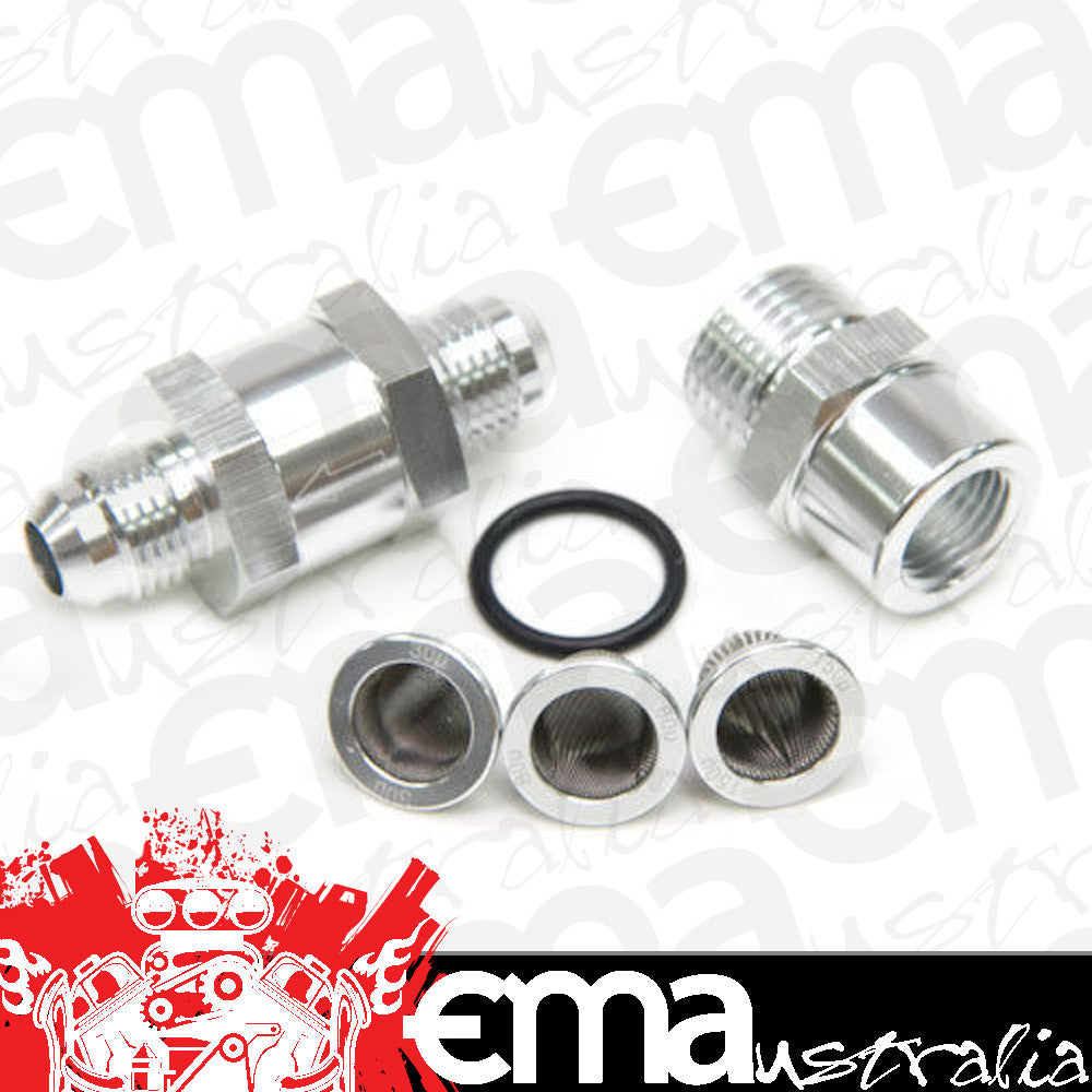 Aeroflow AF608-08S -8AN Inline Fuel & Oil Filter Silver 3x Filter 30 80 150 Mic