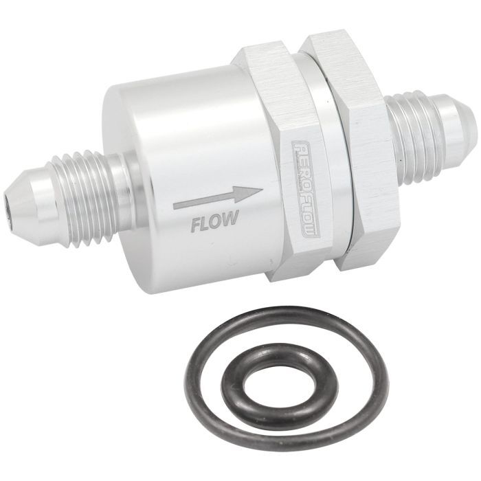 Aeroflow AF612-04S Inline Check Valve -4AN Silver