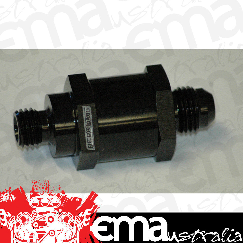 Aeroflow AF615-06BLK M12 x 1.5mm x -6AN Checkvalve Black Male to Male Bosch Pump