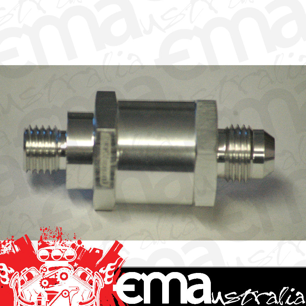 Aeroflow AF615-06S M12 x 1.5mm x -6AN Checkvalve Silver Male to Male Bosch Pump