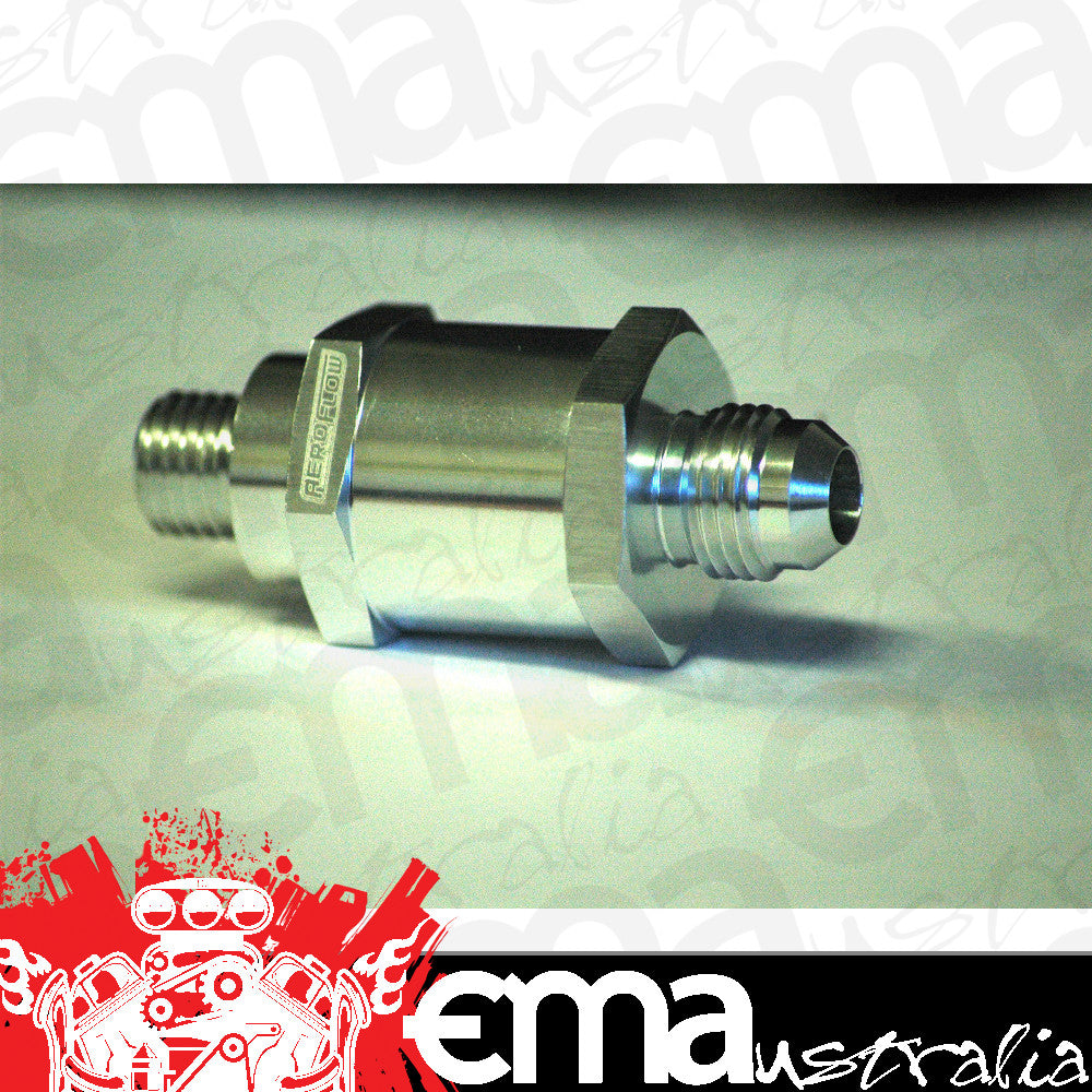 Aeroflow AF615-08S M12 x 1.5mm x -8AN Checkvalve Silver Male to Male Bosch Pump