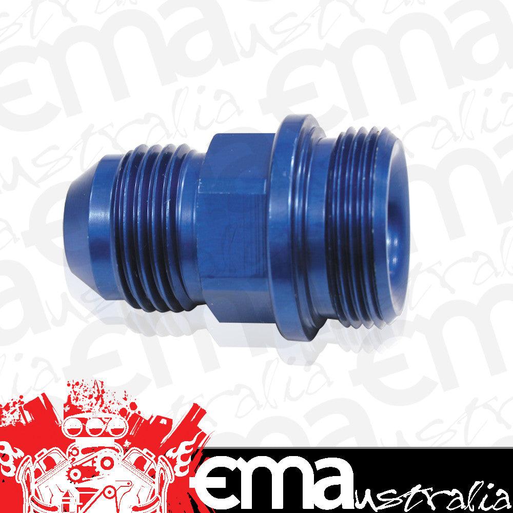 Aeroflow AF700-06 Holley Inlet Fitting -6AN Blue 7/8" x 20 to -6AN Short