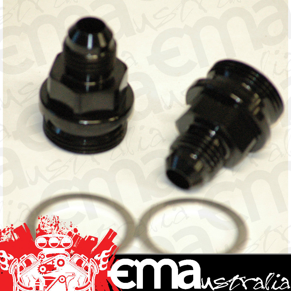 Aeroflow AF700-06BLK Holley Inlet Fitting -6AN Black 7/8" x 20 to -6AN Short