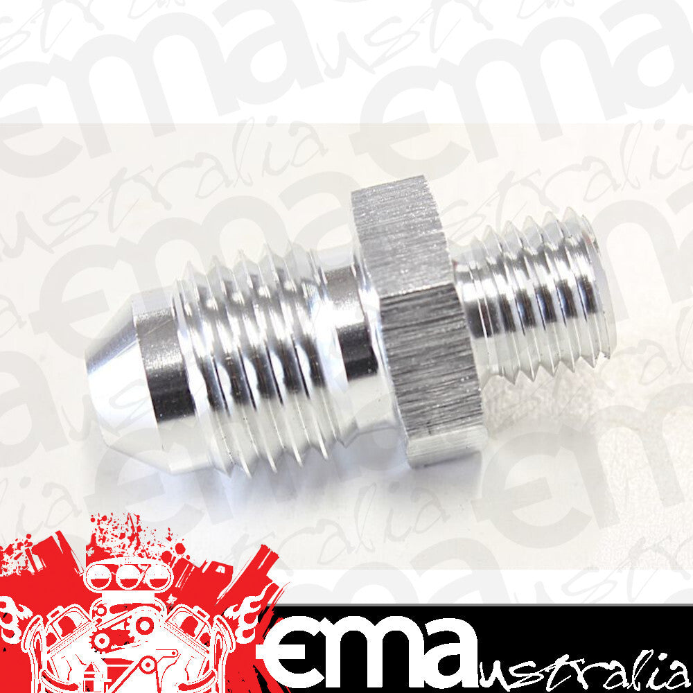 Aeroflow AF728-04S Metric M8 x 1.0mm to -4AN Silver Male M8x1.0mm to -4An