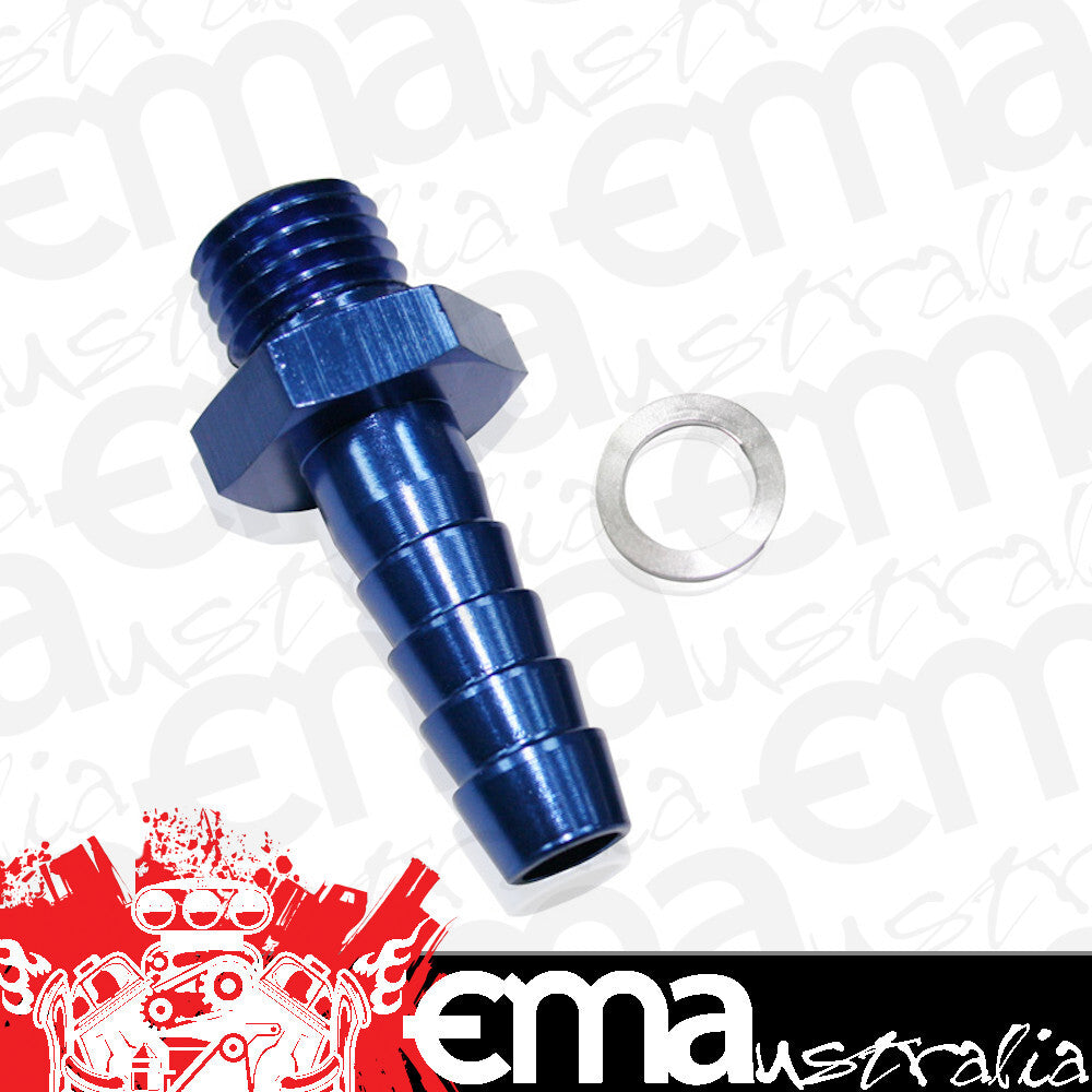 Aeroflow AF731-03 Metric M12 x 1.5mm to 1/2 Barb Blue Male M12x3/8" Male Barb