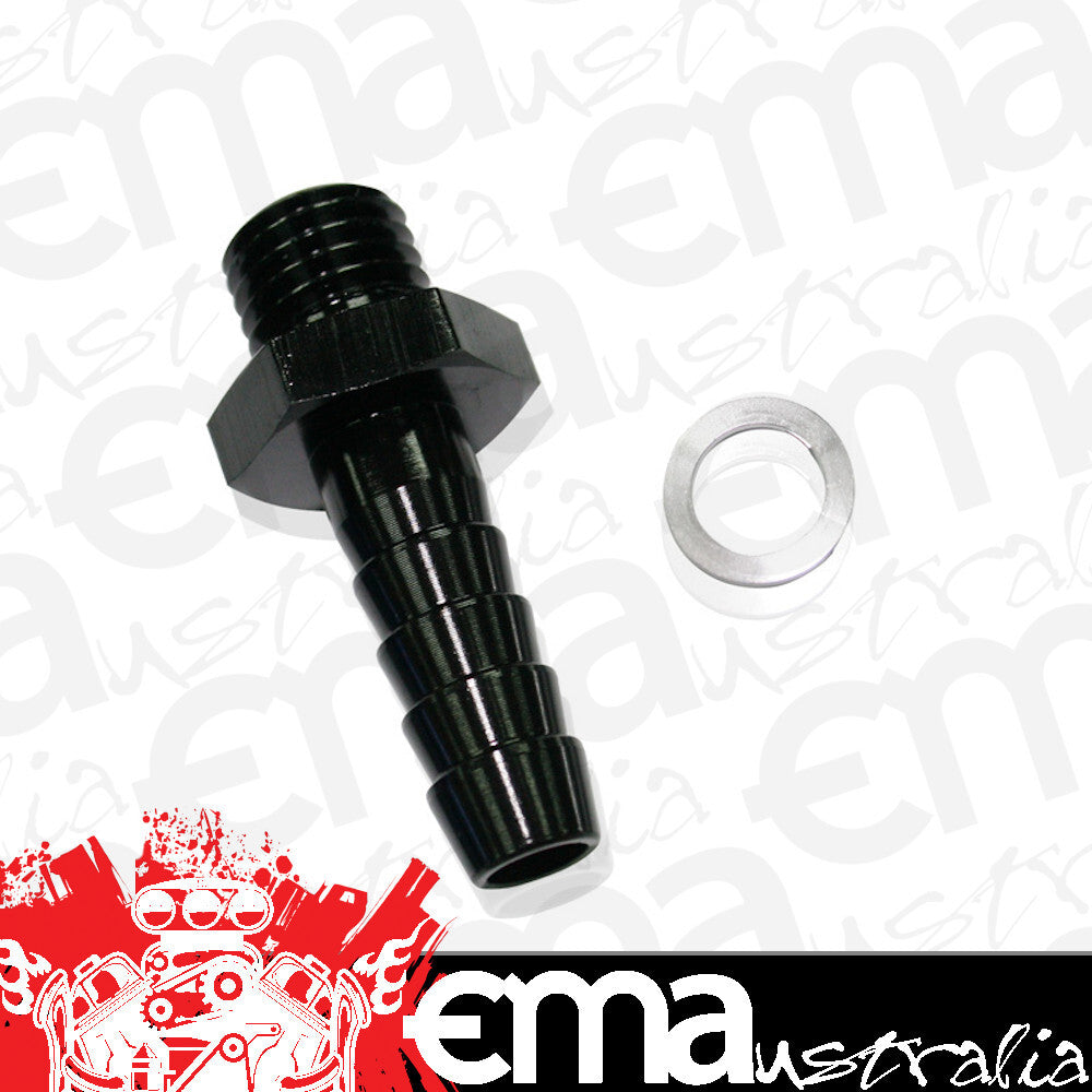 Aeroflow AF731-03BLK Metric M12 x 1.5mm to 1/2 Barb Black Male M12x3/8" Male Barb