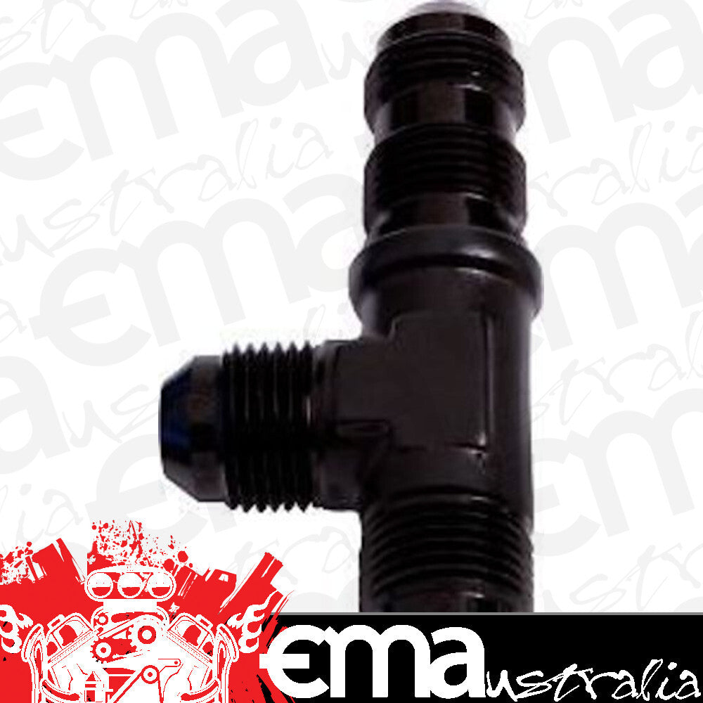 Aeroflow AF804-06BLK Male -6AN Tee Bulkhead On Run Black Male -6AN Nut Seperate