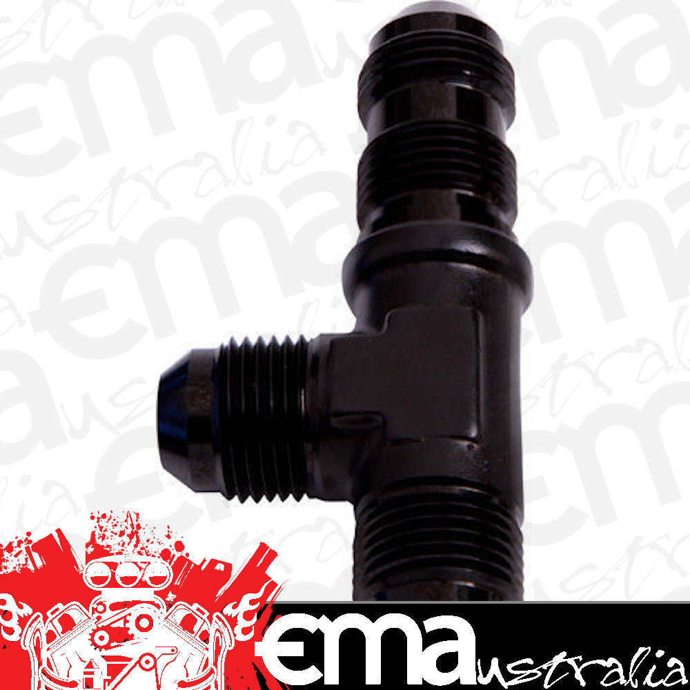 Aeroflow AF804-12BLK Male -12AN Tee Bulkhead On Runblack Male -12AN Nut Seperate