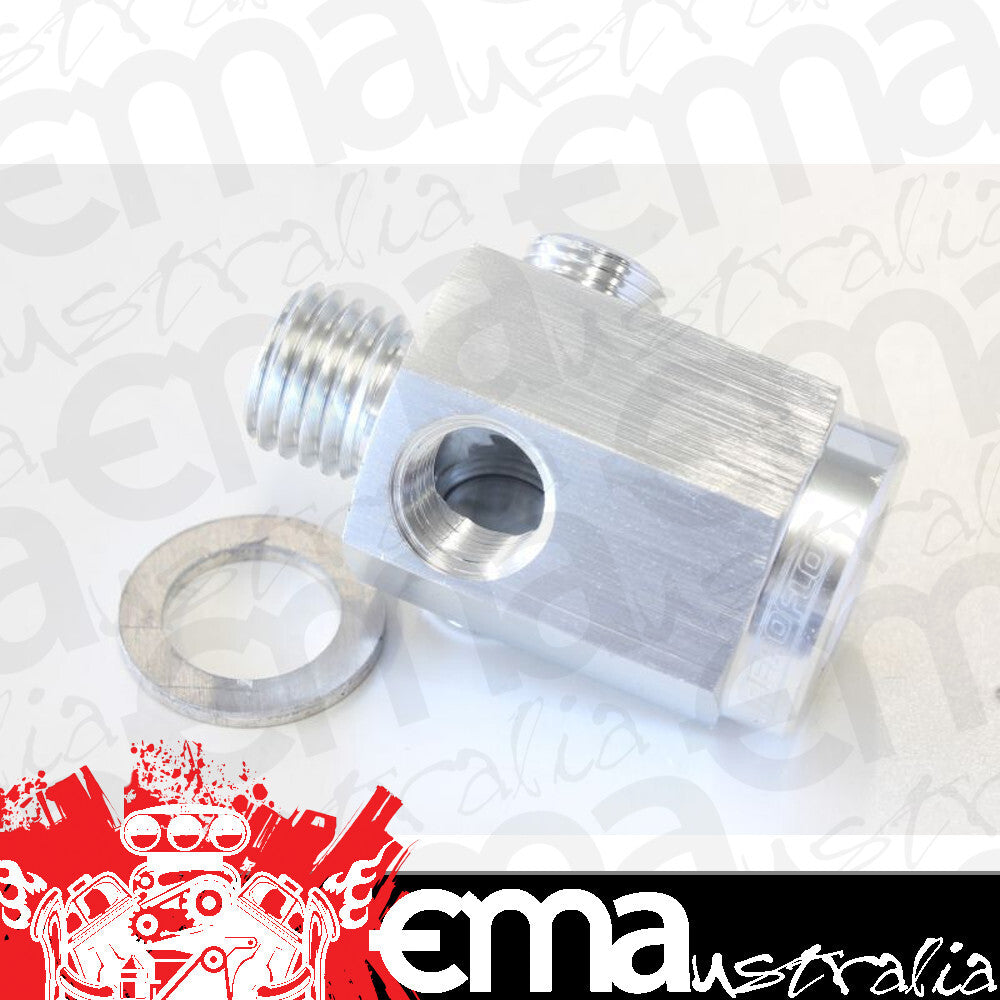 Aeroflow AF810-M12-02S M12 x 1.5 Extension with 1/8" NPT Port Silver