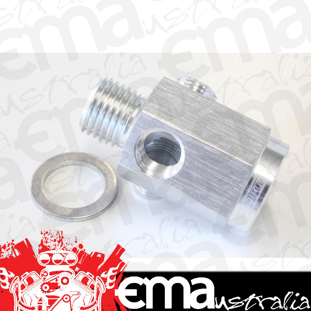 Aeroflow AF810-M14-02S M14 x 1.5 Extension with 1/8" NPT Port Silver
