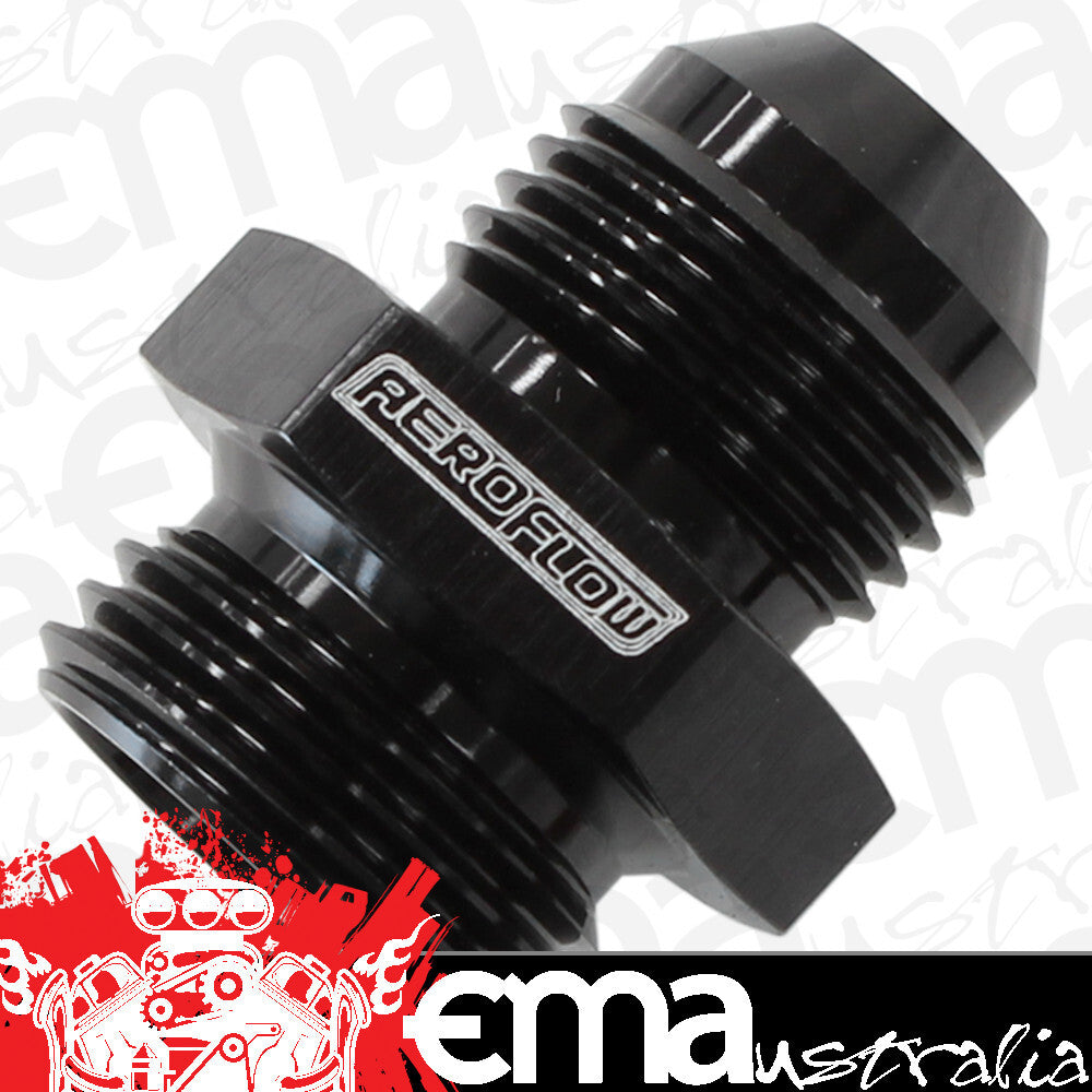 BSPP to Straight Male Flare Adapter 1/2" to -8AN (Black) (AF812-08BLK)