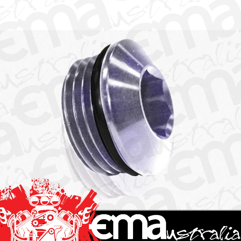 Fuel cells & catch cans ORB Slimline Port Plug -8AN Silver Finish Aeroflow Performance Products AF813-08S