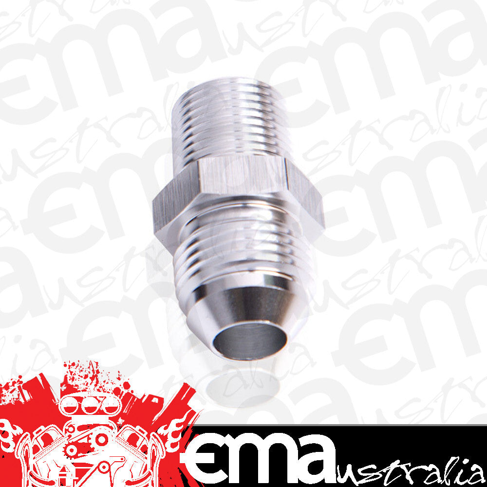 Aeroflow AF816-06-12S Male Flare -6AN to 3/4" NPT Silver Male Flare to NPT Adapt