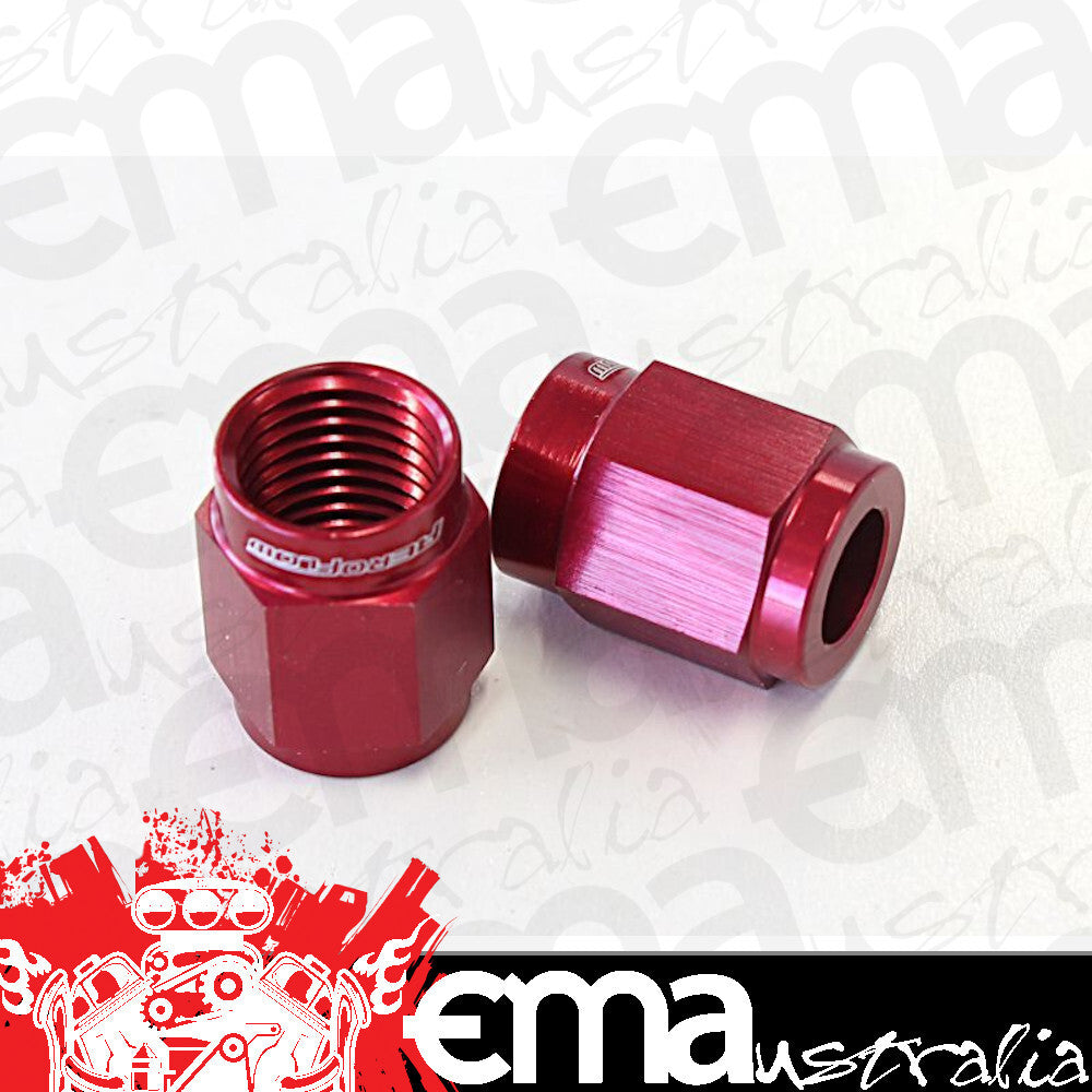Aeroflow AF818-03R Tube Nut -3AN to 3/16" Tube Red -3AN to 3/16" Hard Line