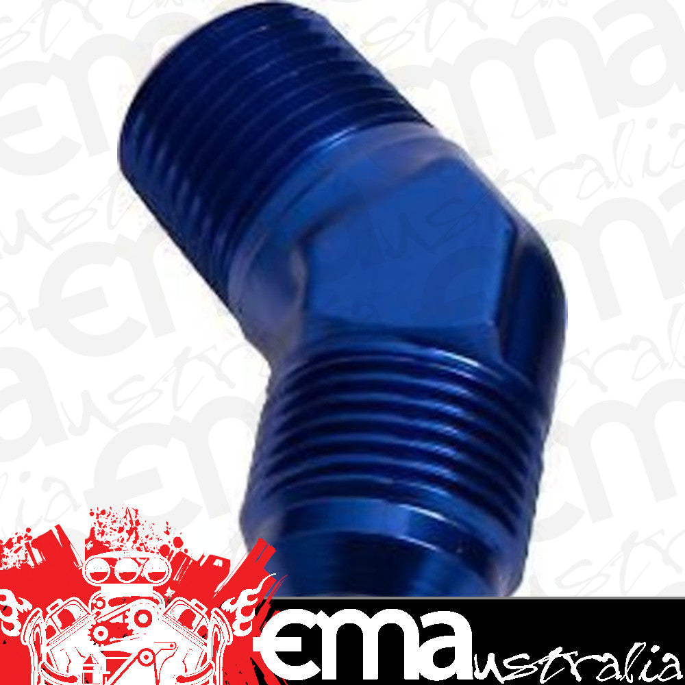 Aeroflow Performance Products AF823-16-20 Male 45 Deg 1" NPT to -20AN Blue Male NPT to AN 45 Deg