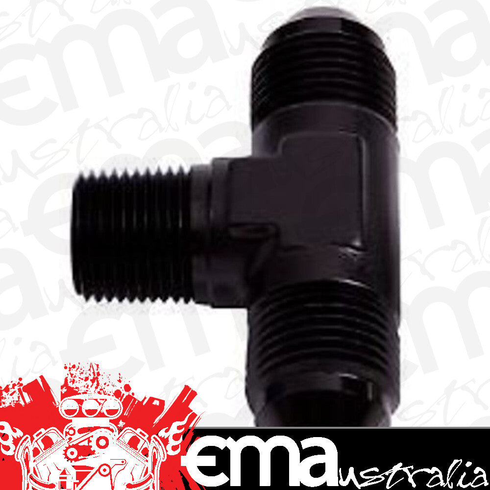 Aeroflow AF825-04BLK Tee -4AN with 1/8" NPT On Sideblack AN Tee with NPT On Side