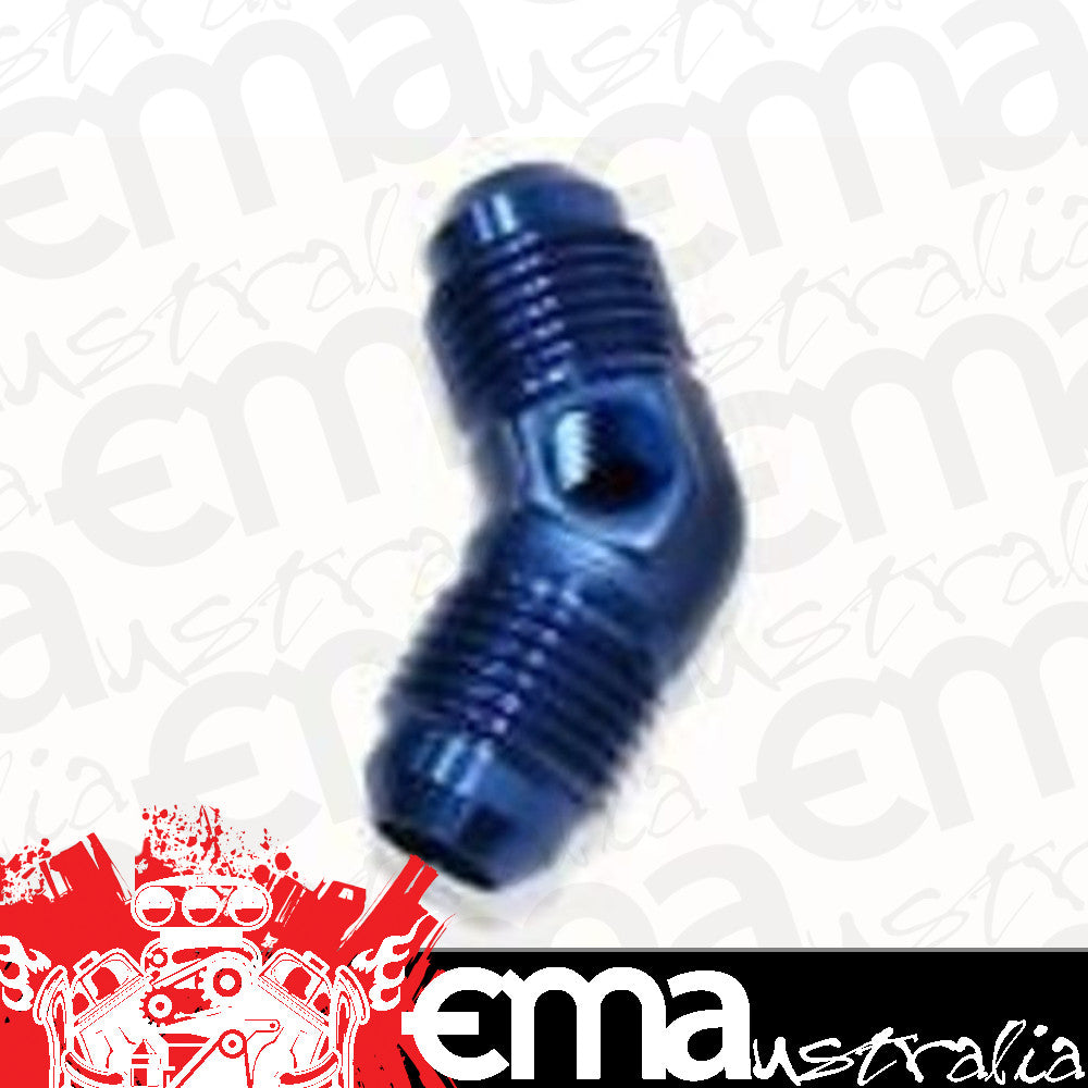 Aeroflow AF827-08P Male -8 45 Deg Union with 1/8"Port Blue