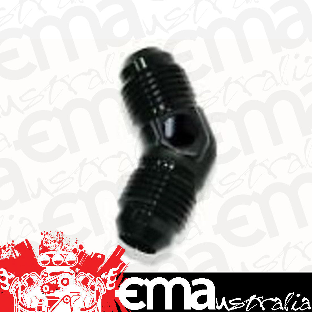 Aeroflow AF827-08PBLK Male -8 45 Deg Union with 1/8"Port Black