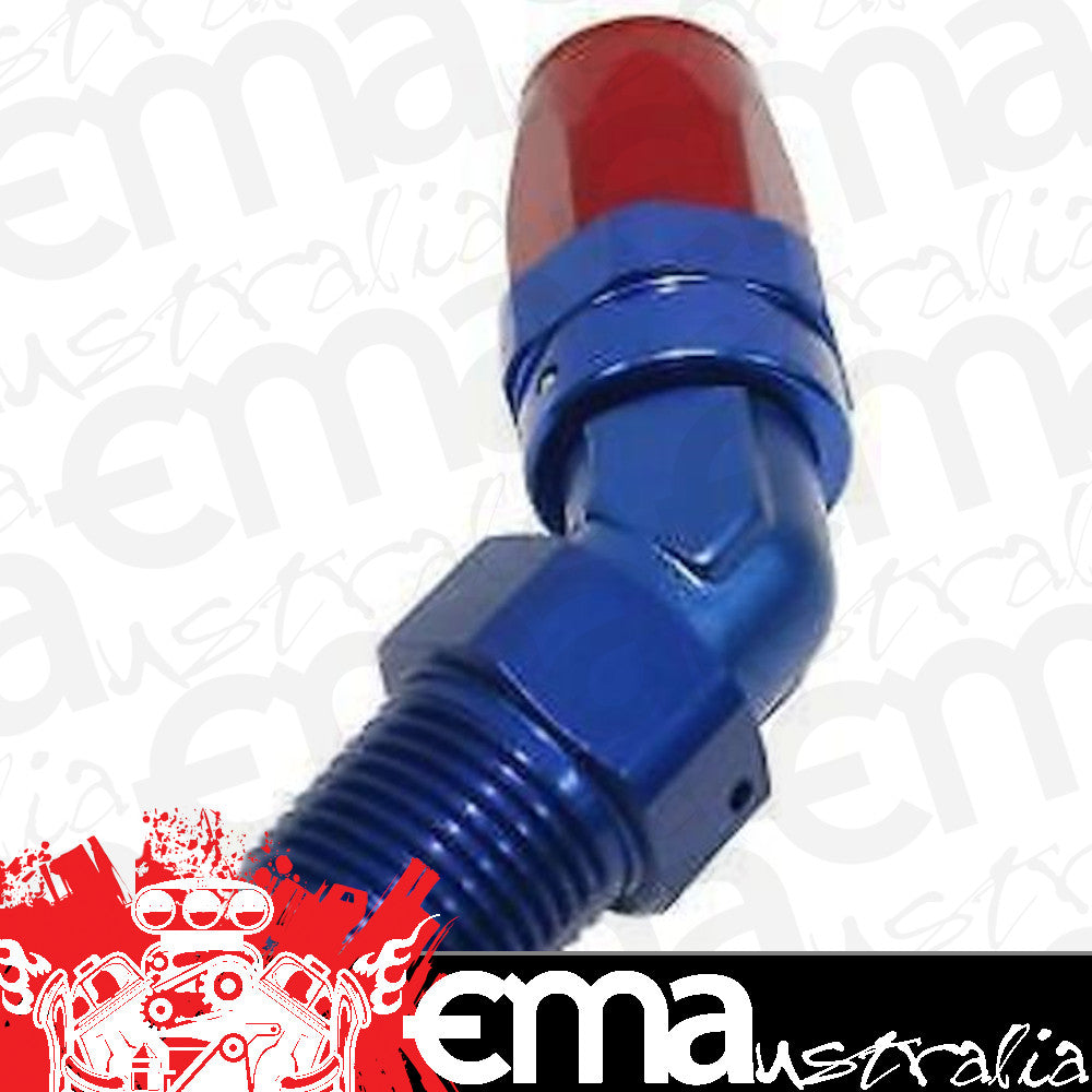 Aeroflow 100 & 450 series braided hose Male 1/4 NPT 45 Deg to -8 Aeroflow Performance Products AF828-08-04