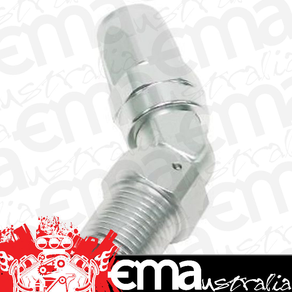 Aeroflow 100 & 450 series braided hose Male 3/8 NPT 45 Deg to -10 Silver Aeroflow Performance Products AF828-10-06S
